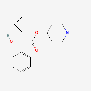 molecular formula C18H25NO3 B14171739 N-Methyl-4-piperidyl cyclobutylphenylglycolate CAS No. 54390-94-2