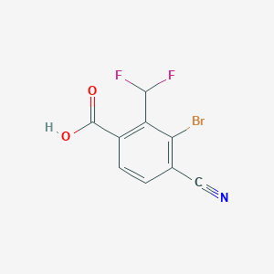 molecular formula C9H4BrF2NO2 B1417183 3-Bromo-4-cyano-2-(difluoromethyl)benzoic acid CAS No. 1805480-98-1