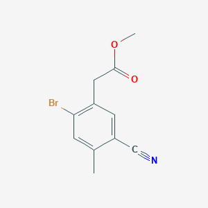 molecular formula C11H10BrNO2 B1417184 Methyl 2-bromo-5-cyano-4-methylphenylacetate CAS No. 1805488-56-5