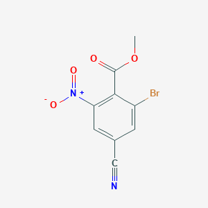 molecular formula C9H5BrN2O4 B1417188 Methyl 2-bromo-4-cyano-6-nitrobenzoate CAS No. 1805414-70-3