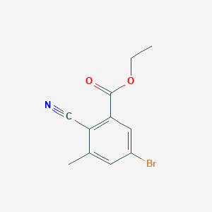 molecular formula C11H10BrNO2 B1417189 Ethyl 5-bromo-2-cyano-3-methylbenzoate CAS No. 1805020-73-8