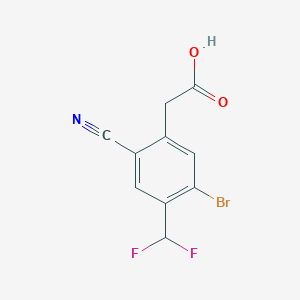 molecular formula C10H6BrF2NO2 B1417194 5-Bromo-2-cyano-4-(difluoromethyl)phenylacetic acid CAS No. 1805581-46-7