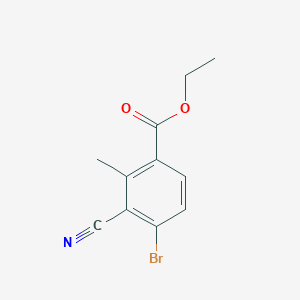 molecular formula C11H10BrNO2 B1417198 Ethyl 4-bromo-3-cyano-2-methylbenzoate CAS No. 1805487-71-1