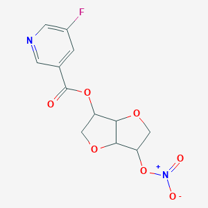 molecular formula C12H11FN2O7 B141720 (6-Nitrooxy-2,3,3a,5,6,6a-hexahydrofuro[3,2-b]furan-3-yl) 5-fluoropyridine-3-carboxylate CAS No. 135304-12-0