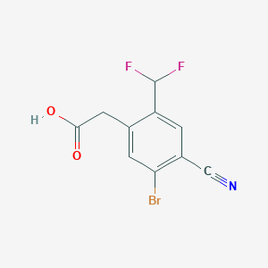 molecular formula C10H6BrF2NO2 B1417200 5-Bromo-4-cyano-2-(difluoromethyl)phenylacetic acid CAS No. 1804385-92-9