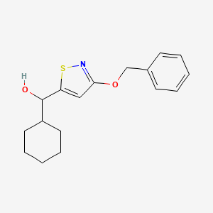 molecular formula C17H21NO2S B1417201 (3-Benzyloxyisothiazol-5-yl)-cyclohexylmethanol CAS No. 2197054-86-5