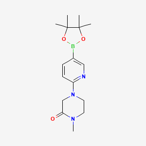 molecular formula C16H24BN3O3 B1417202 1-Methyl-4-[5-(4,4,5,5-tetramethyl-[1,3,2]dioxaborolan-2-yl)-pyridin-2-yl]-piperazin-2-one CAS No. 1857348-95-8