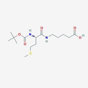 molecular formula C15H28N2O5S B1417203 Pentanoic acid, 5-[[(2S)-2-[[(1,1-dimethylethoxy)carbonyl]amino]-4-(methylthio)-1-oxobutyl]amino]- CAS No. 2101192-19-0