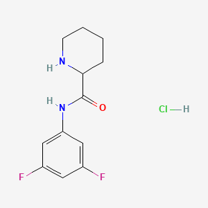 molecular formula C12H15ClF2N2O B1417206 N-(3,5-difluorophenyl)piperidine-2-carboxamide hydrochloride CAS No. 1078163-26-4
