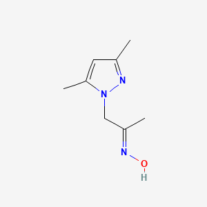 molecular formula C8H13N3O B1417211 N-[1-(3,5-dimethyl-1H-pyrazol-1-yl)propan-2-ylidene]hydroxylamine CAS No. 1173323-92-6