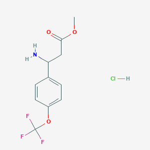 molecular formula C11H13ClF3NO3 B1417216 Methyl 3-amino-3-[4-(trifluoromethoxy)phenyl]propanoate hydrochloride CAS No. 1171558-96-5