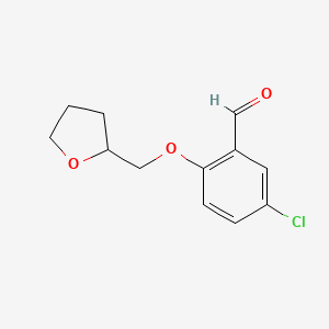 molecular formula C12H13ClO3 B1417219 5-Chloro-2-(oxolan-2-ylmethoxy)benzaldehyde CAS No. 81995-31-5