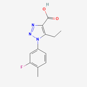 molecular formula C12H12FN3O2 B1417222 5-ethyl-1-(3-fluoro-4-methylphenyl)-1H-1,2,3-triazole-4-carboxylic acid CAS No. 1094411-49-0