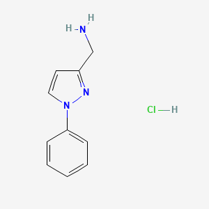 molecular formula C10H12ClN3 B1417227 (1-phenyl-1H-pyrazol-3-yl)methanamine hydrochloride CAS No. 1170903-85-1