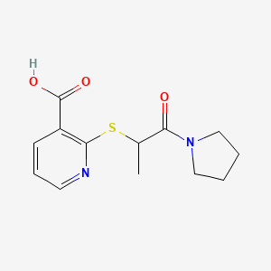 2-{[1-Oxo-1-(pyrrolidin-1-yl)propan-2-yl]sulfanyl}pyridine-3-carboxylic acid
