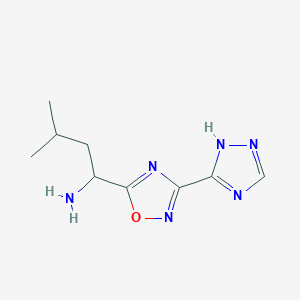 3-methyl-1-[3-(4H-1,2,4-triazol-3-yl)-1,2,4-oxadiazol-5-yl]butan-1-amine