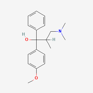 molecular formula C19H25NO2 B14172546 alpha-(2-(Dimethylamino)-1-methylethyl)-4-methoxy-benzhydrol CAS No. 4150-90-7
