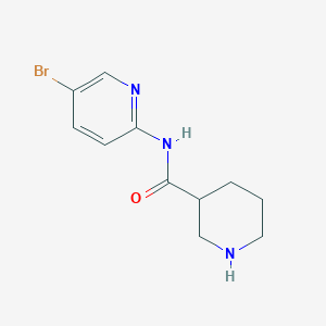 molecular formula C11H14BrN3O B1417262 N-(5-bromopyridin-2-yl)piperidine-3-carboxamide CAS No. 1152558-60-5