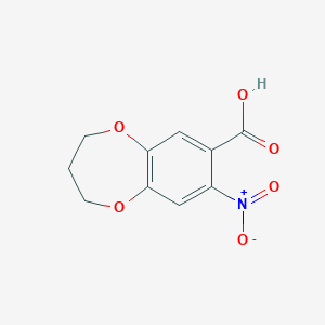 molecular formula C10H9NO6 B1417266 8-硝基-3,4-二氢-2H-1,5-苯并二氧杂菲-7-羧酸 CAS No. 1094424-70-0
