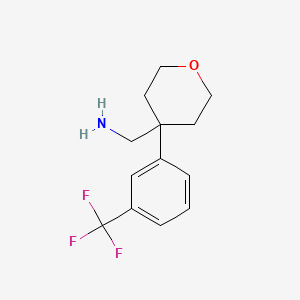 molecular formula C13H16F3NO B1417275 {4-[3-(Trifluoromethyl)phenyl]oxan-4-yl}methanamine CAS No. 1152568-50-7