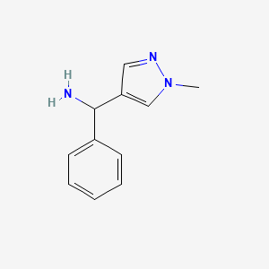 molecular formula C11H13N3 B1417285 (1-methyl-1H-pyrazol-4-yl)(phenyl)methanamine CAS No. 1152547-97-1