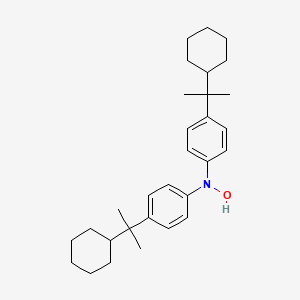 molecular formula C30H43NO B14173032 N,N-bis[4-(2-cyclohexylpropan-2-yl)phenyl]hydroxylamine CAS No. 4607-77-6