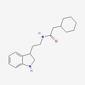 2-cyclohexyl-N-[2-(2,3-dihydro-1H-indol-3-yl)ethyl]acetamide