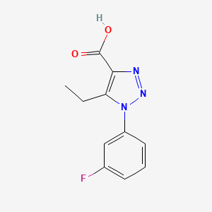 molecular formula C11H10FN3O2 B1417316 5-ethyl-1-(3-fluorophenyl)-1H-1,2,3-triazole-4-carboxylic acid CAS No. 1094311-25-7