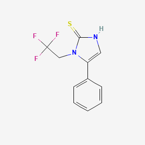 molecular formula C11H9F3N2S B1417318 5-phenyl-1-(2,2,2-trifluoroethyl)-1H-imidazole-2-thiol CAS No. 1094354-75-2