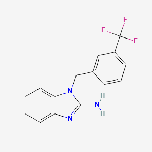 molecular formula C15H12F3N3 B1417320 1-{[3-(三氟甲基)苯基]甲基}-1H-1,3-苯并二唑-2-胺 CAS No. 1038711-02-2