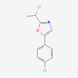 molecular formula C11H9Cl2NO B1417322 2-(1-Chloroethyl)-5-(4-chlorophenyl)-1,3-oxazole CAS No. 70996-53-1