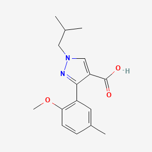 3-(2-methoxy-5-methylphenyl)-1-(2-methylpropyl)-1H-pyrazole-4-carboxylic acid