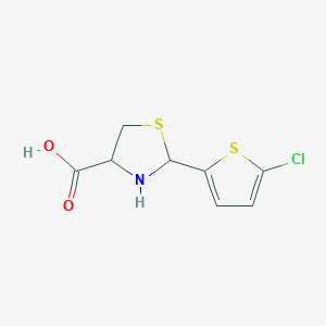 molecular formula C8H8ClNO2S2 B1417327 2-(5-Chlorothiophen-2-yl)-1,3-thiazolidine-4-carboxylic acid CAS No. 1218116-94-9