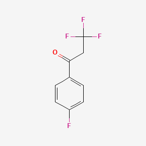 molecular formula C9H6F4O B1417332 3,3,3-Trifluoro-1-(4-fluorophenyl)propan-1-one CAS No. 213594-77-5