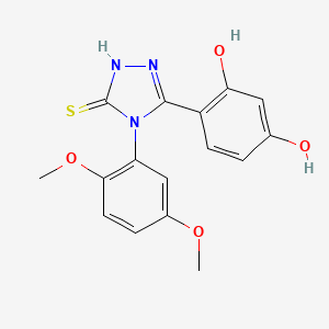 molecular formula C16H15N3O4S B14173348 4-[4-(2,5-dimethoxyphenyl)-5-sulfanyl-4H-1,2,4-triazol-3-yl]benzene-1,3-diol CAS No. 627058-09-7