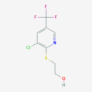 molecular formula C8H7ClF3NOS B1417335 2-(3-Chloro-5-(trifluoromethyl)pyridin-2-ylsulfanyl)ethanol CAS No. 188591-49-3