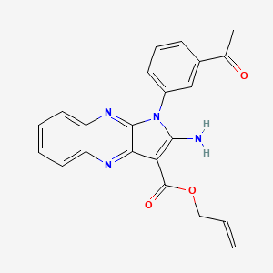 molecular formula C22H18N4O3 B14173409 Prop-2-enyl 1-(3-acetylphenyl)-2-aminopyrrolo[3,2-b]quinoxaline-3-carboxylate CAS No. 4846-81-5