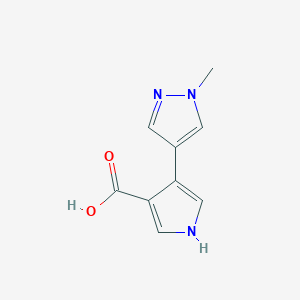 molecular formula C9H9N3O2 B1417342 4-(1-methyl-1H-pyrazol-4-yl)-1H-pyrrole-3-carboxylic acid CAS No. 1152964-22-1