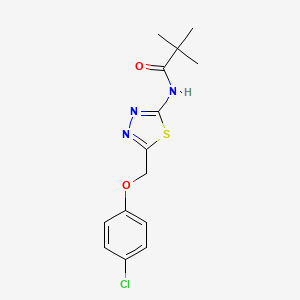 molecular formula C14H16ClN3O2S B14173431 N-[5-[(4-chlorophenoxy)methyl]-1,3,4-thiadiazol-2-yl]-2,2-dimethylpropanamide CAS No. 380594-96-7