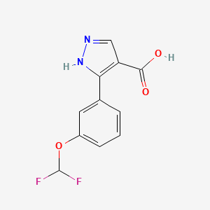 molecular formula C11H8F2N2O3 B1417350 3-[3-(difluoromethoxy)phenyl]-1H-pyrazole-4-carboxylic acid CAS No. 1152974-89-4