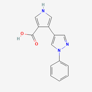 molecular formula C14H11N3O2 B1417352 4-(1-phenyl-1H-pyrazol-4-yl)-1H-pyrrole-3-carboxylic acid CAS No. 1152964-26-5