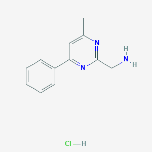 molecular formula C12H14ClN3 B14173527 (4-Methyl-6-phenylpyrimidin-2-YL)methanamine hydrochloride CAS No. 1196152-36-9