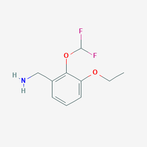 molecular formula C10H13F2NO2 B1417354 [2-(Difluoromethoxy)-3-ethoxyphenyl]methanamine CAS No. 1099691-90-3