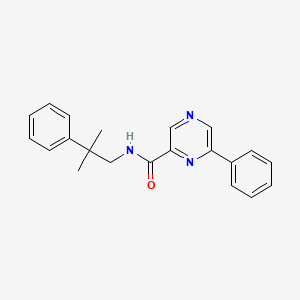 molecular formula C21H21N3O B14173555 N-(2-methyl-2-phenylpropyl)-6-phenylpyrazine-2-carboxamide CAS No. 923600-02-6