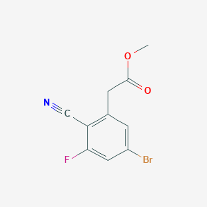 molecular formula C10H7BrFNO2 B1417356 Methyl 5-bromo-2-cyano-3-fluorophenylacetate CAS No. 1805485-56-6