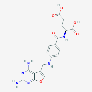 molecular formula C19H20N6O6 B141736 N-(4-(N-((2,4-Diaminofuro(2,3-d)pyrimidin-5-yl)methyl)amino)benzoyl)glutamic acid CAS No. 156595-84-5