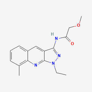 molecular formula C16H18N4O2 B14173622 N-(1-ethyl-8-methylpyrazolo[3,4-b]quinolin-3-yl)-2-methoxyacetamide CAS No. 714233-85-9