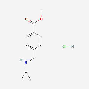 molecular formula C12H16ClNO2 B1417365 Methyl 4-[(cyclopropylamino)methyl]benzoate hydrochloride CAS No. 2155853-15-7