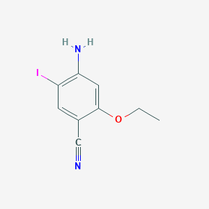 molecular formula C9H9IN2O B1417372 4-Amino-2-ethoxy-5-iodobenzonitrile CAS No. 2149003-30-3