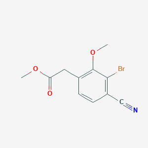 molecular formula C11H10BrNO3 B1417374 Methyl 3-bromo-4-cyano-2-methoxyphenylacetate CAS No. 1805492-40-3